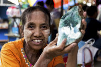 inside jade market - mandalay, burma